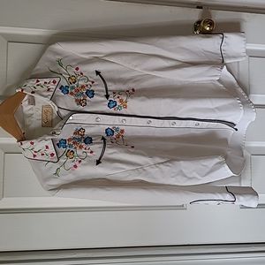 Western Rodeo Pearl Snap W/ Rhinestones EUC M VINTAGE